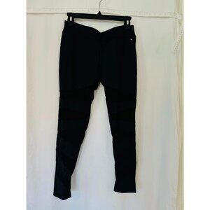 Womens Yoga Leggings Large Black Skinny Leg Stretch Elastic Waist Pull On